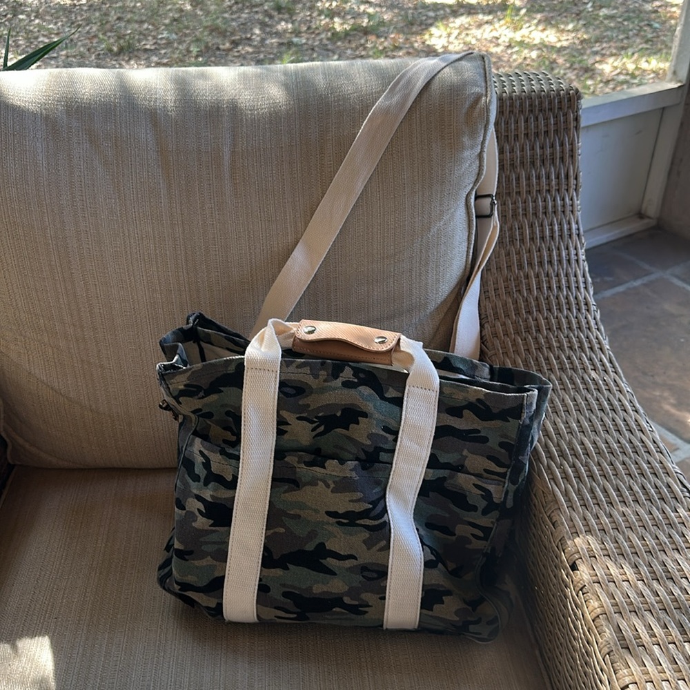 CAMO PRINT TOTE BAG WITH SHOULDER STRAP - Picture 3 of 3